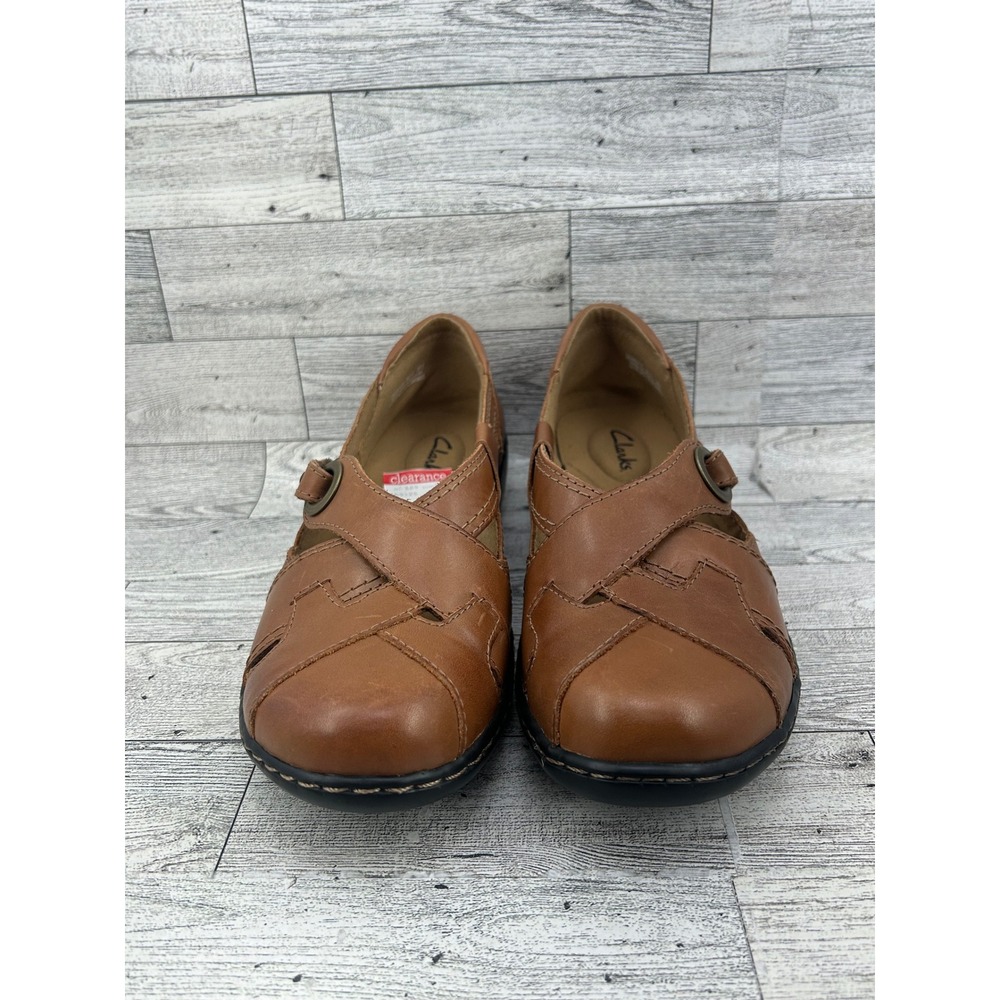 Clarks Brown Leather Mary Jane Shoes Comfort Flats 26069125 Women Size 8M - Picture 4 of 13